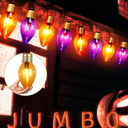 Treela 8 Pcs Giant Halloween Lights 8" Jumbo Xmas String Lights with 8 Colorful Bulbs Purple Orange C7 Lights 10.5 ft Outdoor Halloween Lights C7 Large Outdoor String Lights for Indoor Outdoor