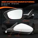 Left Driver Side Mirror Assembly Compatible with Accord 2023 2024 2025 (BSM) Blind Spot Match & Heated and Power Glass (7Pins White)