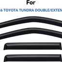 Window Visors Rain Guards for 2022-2026 Toyota Tundra Double Cab, Out-Channel Window Vent Wind Deflectors Visors Shades for 22 23 24 25 26 Tundra Extended Cab