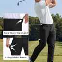 Big and Tall Mens Golf Pants 30 Inseam Stretch Work Dress Slacks Lightweight Casual Trousers with Pockets (Black, L) 54x30 