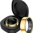 Smart Ring for Men Women Health Rings Heart Rate Sleep Monitor Step Counter Pedometer Sports Ring Fashion Fitness Tracker Ring with Charging Case Gold Rings for Android iOS Phones (12)