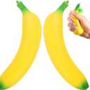 Banana Squishy Toy, Large Banana Squishy for Stress Relief and Focus, Stretchy Squeeze Banana for Sensory Stimulation, Soft Rubber Banana Desk Accessory for Office and Classroom Use