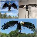 Garden Rocker Stake Eagle, Lifelike Garden Art Bird, Flapping Wings Rocker Stake Eagle Outdoor Garden Patio Decoration for Garden Patio Lawn Yard Decoration
