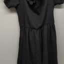 New Look Polly Polka Dot Textured Jersey Milkmaid Mini Dress (Black, Large)