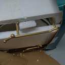 2 Tier Ceramic Fruit Bowl for Kitchen Counter, Tiered Fruit Basket for Countertop, Modern Multi Layer Fruit Display Stand for Party, Cute (Gold&White, Small) 1