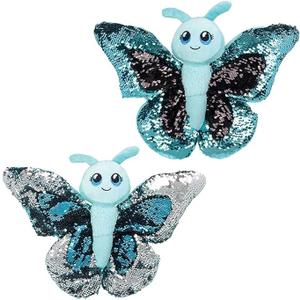 2 Pack - Sequinimals Sequin Pink + Blue Butterfly (Large 14" x 11") Soft Plush Stuffed Animal Reversible Sequins Hot Pink and Blue & Silver 2 Pack - Sequinimals Sequin Pink + Blue Butterfly (Large 14" x 11") Soft Plush Stuffed Animal Reversible Sequins Hot Pink and Blue & Silver