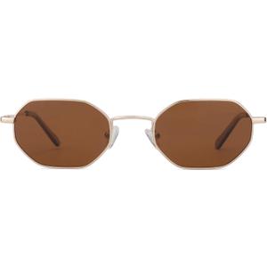 ZENOTTIC Small Octagonal Polarized Sunglasses for Women Men Hippie Metal Frame Retro Rectangle Sun Glasses