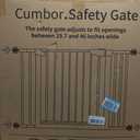 Cumbor 29.7-46" Baby Gate for Stairs, Toddler Safety Essentials for The House, Auto Close Dog Gate for Doorways, Mom's Choice Awards Winner-Easy Install Pressure Mounted Pet Gates for Dogs, White
