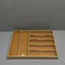 Bellsal Silverware Organizer Kitchen Drawer Organizer Expandable Bamboo Utensil Holder Cutlery Tray for Kitchen Utensil and Flatware Bedroom Office (7 Slots Expandable, Nature)