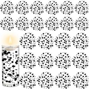 40 Pcs Artificial Floating Beads Pearls String, Black 8+3mm Faux Pearl Bead Strings for Centerpieces Vases Filler,Garland Decoration, Wedding Crafts Party Home Table Decor