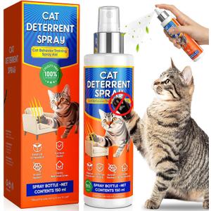 Cat Deterrent Spray, Cat Deterrent for Furniture Protection, Pee Spraying, Excessive Chewing & Scratching Everywhere, Cat Repellent Indoor and Outdoor, PetSafe Formula, 5.07 Fl Oz