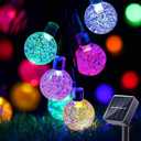 Solar String Lights Outdoor 100 Led 40 Feet Crystal Globe Lights with 8 Lighting Modes, Waterproof Solar Powered Patio Light for Garden Yard Porch Wedding Party Outdoor Decoration(Multicolor)