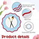 Blue Scalloped Paper Placemats 60 Pcs Disposable Coated Paper Waterproof Place Mat with Wavy Edge Table Decor for Baby Shower Party Supplie Birthday Wedding Banquet Tea Party (13.5 Inch Round)