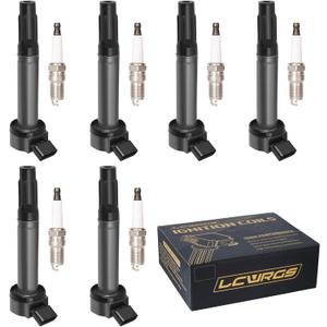 Ignition Coils Spark Plugs for Toyota Sienna Avalon Camry Highlander RAV4 Lexus RX350 IS350 ES350 2007 2008 2009 2010 2011 2012 2013 2014 2015 coil Packs Spark Plugs 3.5 V6 Replaces# UF487, 6-Pack