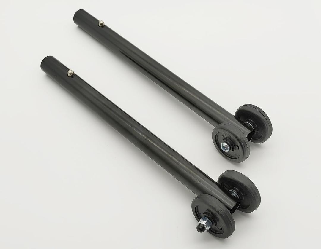 Anti-Tipper Set for Wheelchair Silver Sport & Chrome Sport Standart Wheels Stability,with Wheels,Steel Universal Rear Anti-Tipper Straight w/Wheels,Wheelchair Universal Parts,STDS833N(1 Pair,Black)