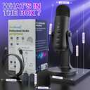 ZealSound Podcast Microphone for PC, Noise Cancellation USB Mic with Gain, Volume Adjustment & Mute Button, Monitoring & Echo, for YouTube, TikTok, Podcasting, Streaming, iPhone, iPad, Android, Mac