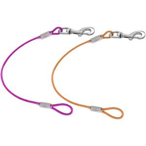 2 Packs Chew-Proof Dog Leash Extension, Tangle Free Short Lead Extender for Training Walking, Durable Cable Extender Suitable for All Breeds Dogs (Orange+ Purple, 24 inch/60cm)