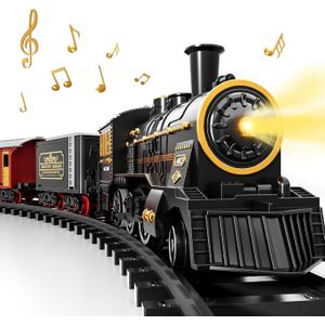 Train Set for Toddlers 3-4, Electrical Trains with Track, Light, Sound, Christmas Train Sets for Around The Tree, Christmas Birthday Gifts for Kids Boys Girls 3-8 Years Old