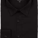 Marquis Men's Basic Slim Fit Dress Shirt, 17.5" Neck 36"-37" Sleeve, Black
