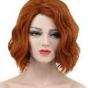 karlery Adult Women Short Bob Wave Orange Wig Halloween Cosplay Wig Anime Costume Party Wig