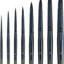 Transon 8pcs Round Watercolor Paint Brush Set Goat Hair for Watercolors,Acrylics,Inks,Gouache,Oil and Tempera Black Color