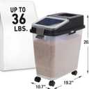Mighty Tuff Airtight Dog Food Storage Container, Up to 36 lbs, with Portion Scoop BPA Free Airtight Pet Food Bin on Wheels