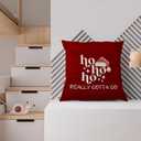 Red Christmas Santa Pillow Covers 18x18 Inches, Hohoho Winter Christmas Decorative Pillowcase Cases, Winter Retro Xmas Holiday Throw Pillow Covers for Couch Sofa Bed Home Room Decor