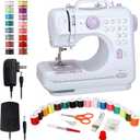 Qoosea Mini Sewing Machine for Beginners, Portable with 12 Stitches & Dual Speed, Foot Pedal and Sew Accessories Kit for Home Quick Repairs and DIY Crafts