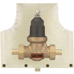 Backflow Preventer Insulated Cover (5F) for Winter Freeze Protection, 14"W x 13"H Thickened Pressure Reducing Value & Well Pump Cover, Outdoor Waterproof Insulation Pouch for Sprinkler Valve, Beige