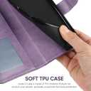 Case for Galaxy A03S Case, Samsung A03S SM-A037U Wallet Case with Tempered Glass Screen Protector, Lace Flower PU Leather Flip Credit Card Holder Phone Cover for Samsung Galaxy A03S Purple