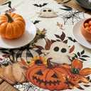 5 x Halloween Table Runner,Halloween Table Decorations with Pumpkin Ghost Spider Web Design, Spooky Kitchen Dining Room Decoration for Holiday Party 13x72 Inch