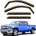 In-Channel Extra Durable Rain Guards Fit for 2014-2018 Chevy Chevrolet Silverado/GMC Sierra Crew Cab Truck,Vent Window Visors, Window Deflector, Vent Shades Car Accessories -4 pcs
