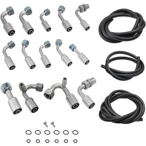 AC Hose Kit R134a for GM Cars Truck Vehicle such as for Buick Chevrolet Cadillac GMC Wuling Baojun Holden Air Conditioning Ext Length Hoses with Fittings and O-rings