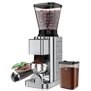 Conical Burr Coffee Grinder Electric, Espresso Coffee Bean Grinder for Home Use Adjustable 48 Grind Settings, 35s Precision Timer, Stainless Steel, Anti-Static for Pour Over/Drip/French Press