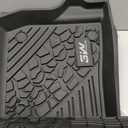 3W Floor Mats Fit for Jeep Wrangler 4XE 2021-2025 2026 Hybrid 4 Door (Non JL or JK), Black All-Weather TPE Floor Liner for 1st and 2nd Row Full Set Car Mats, Grey Logo