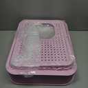 RIZZARI Foldable Cat Litter Box,Cat Box with Drawer, Large Capacity Litter Box with Lid, Top Opening Litter Pan for Small to Big Cats (Pink)