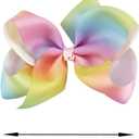 BGFKS Girls Layered Tulle Rainbow Tutu Skirt Sets,Toddler Girl Skirt with Linging,Hairbow and Socks, 2-4T, Light Rainbow