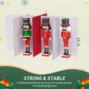 Nutcracker Storage Containers and Figurine Collectibles Storage Box Large Ornament Storage Organizer Stores Up to 8 Holiday Christmas Nutcrackers Figurines-Carolers Ornaments Red/15 Inches