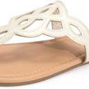 LM Women's Thong Sandals T-Strap Sandals Slip On Flat Sandals Flip Flop Casual Summer Slide Sandals (Beige, L)