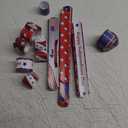 4th of July Party Favors Slap Bracelets for Kids 36PCS Red White and Blue American Flag Patriotic Snap Bracelet Bulk Independence Day Party Supplies Fourth of July Kids Toys Gifts Classroom Prizes