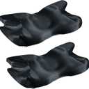 2 Pcs Satin Pillowcase for Cervical Pillow, Black Silky Cervical Pillow Case Contour Pillow Case Cover with Zipper, Smooth Ergonomic Pillowcase for Neck Pillow Cover, 
Size	Queen