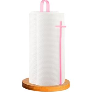 Wood Paper Towel Holder Countertop, TONLEA Kitchen Paper Towel Holder Free Standing with Non-Slip Base for Kitchen and Bathroom Organization, Kitchen Roll Holder for Standard and Large Rolls