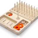 Wooden Pegboard Hand Therapy Tool, 36-Hole Finger Exercise Board with Pegs for Adults, Occupational Therapy & Rehabilitation to Improve Fine Motor Skills