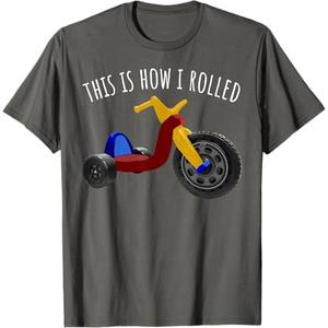 Nostalgic Love 70s 80s Vintage Retro Toys Big Tricycle Wheel T-Shirt 6XL Gray