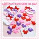 NAISKA 36Pcs Purple Bows Hair Clips Flower Hair Barretts Acrylic Hair Pins Silk Satin Hair Ribbons Ponytail Holder Accessories for Girls