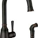 Moen Noell Mediterranean Bronze Single-Handle Kitchen Faucet with Side Sprayer, 87506BRB