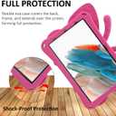 Compatible with Samsung Galaxy Tab A9 Plus Case Kids A9+ 11 inch Butterfly Case with Kickstand Light EVA Full Boby Drop Protective Rugged Shockproof Kid-Proof Kid Pro Tablet Cover for Girl (Rose)