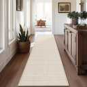 GOYLSER 10 ft Washable Runner Rug Jute Carpet Runner for Hallway, Non Slip Bath Rug Runner Mat, Beige Indoor Runner Rugs for Entryway (2'4" x 10' (Rectangular))