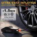 Portable Tire Inflator Car-Shaped Air Pump with Bluetooth, High-capacity Battery, Power Wireless Air Compressor with Built-in Speaker, Fast Inflation for All Types of Tires, Balls, and Toys