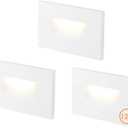 CLOUDY BAY 12V Low Voltage 3 Color Indoor and Outdoor LED Step Light,3000K/4000K/5000K,Stair Light,White,3 Pack, Wet Location(Low Voltage Transformer is Required)
